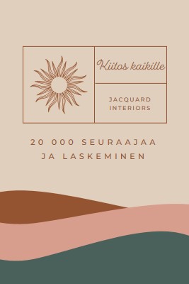 20 000 seuraajaa ja laskeminen pink organic-boho