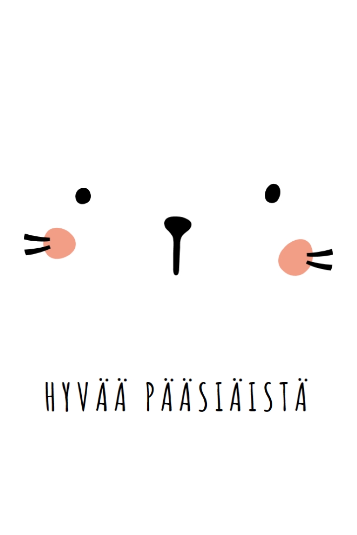 Hyvää pääsiäistä, pupu white whimsical-line