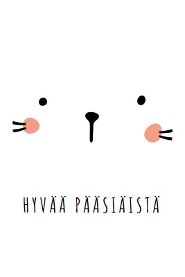 Hyvää pääsiäistä, pupu white whimsical-line