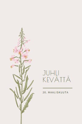 Juhli kevättä white vintage-botanical