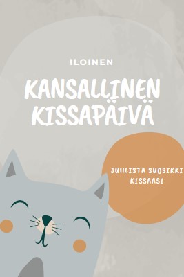 Hyvää kansalliskissapäivää gray organic-simple