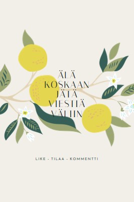 Älä koskaan jätä viestiä väliin gray vintage-botanical