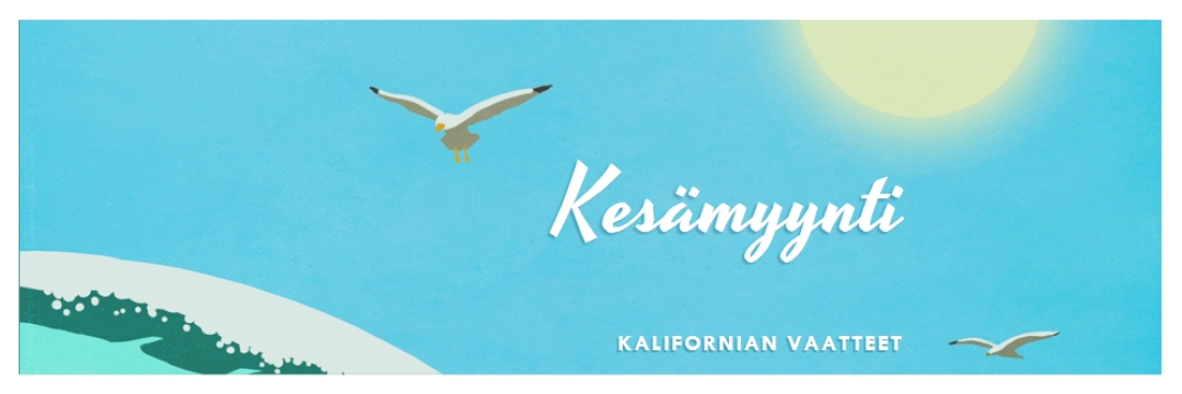 Kesämyynti-ilmoitus blue vintage-retro