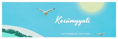 Kesämyynti-ilmoitus blue vintage-retro