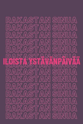 Rakastan sinua, Valentine. purple modern-bold