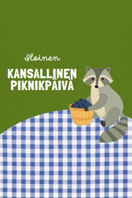 Hyvää kansallista piknik-päivää green whimsical-color-block