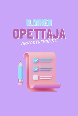 Opettajien arvostusviikko purple whimsical-color-block