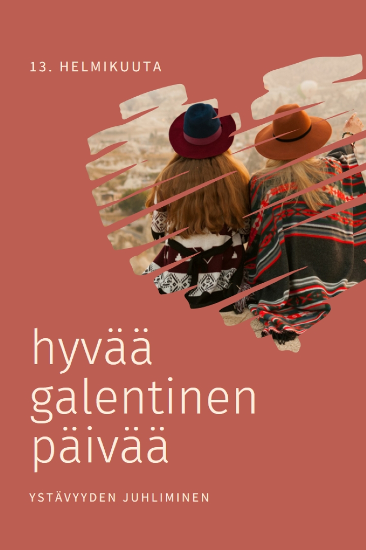 Naisten ystävyyssuhteiden juhliminen red modern-simple