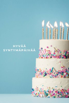 Hyvää syntymäpäiväkakkua blue modern-simple