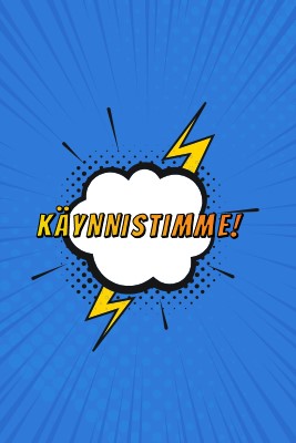 Käynnistimme! blue modern-bold