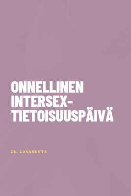 Hyvää intersex-tietoisuuspäivää purple modern-bold