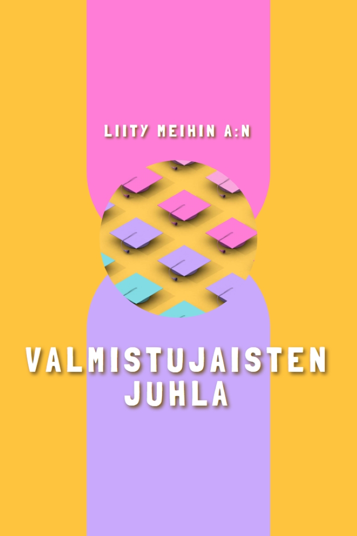 Liity valmistujaisten juhlaan yellow whimsical-color-block