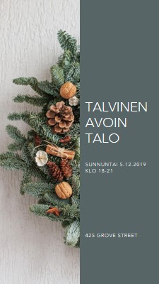 Talvinen seppele green modern-simple