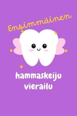 Ensimmäinen hammaskeijukäynti purple whimsical-color-block