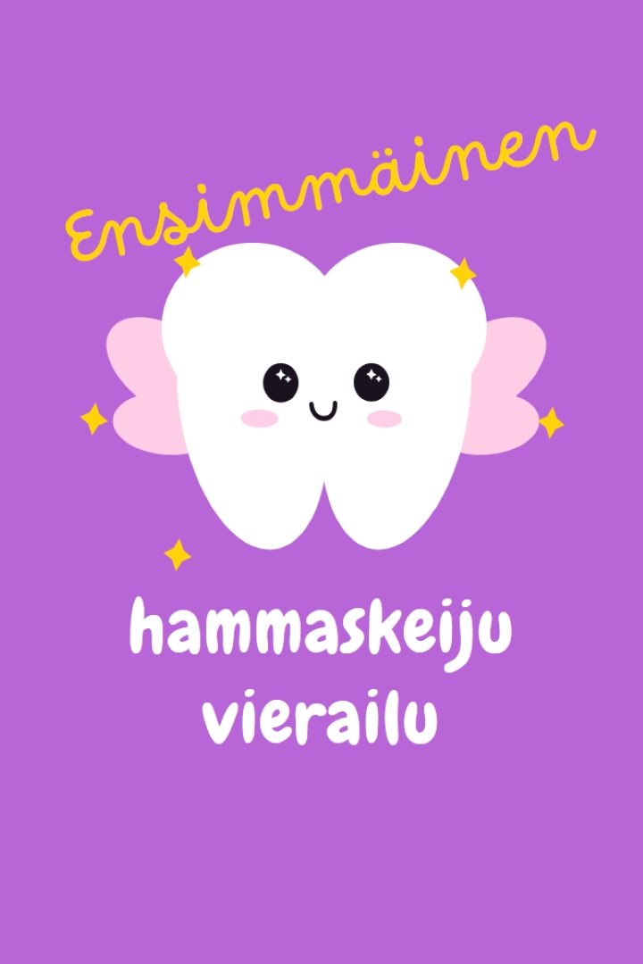 Ensimmäinen hammaskeijukäynti purple whimsical-color-block