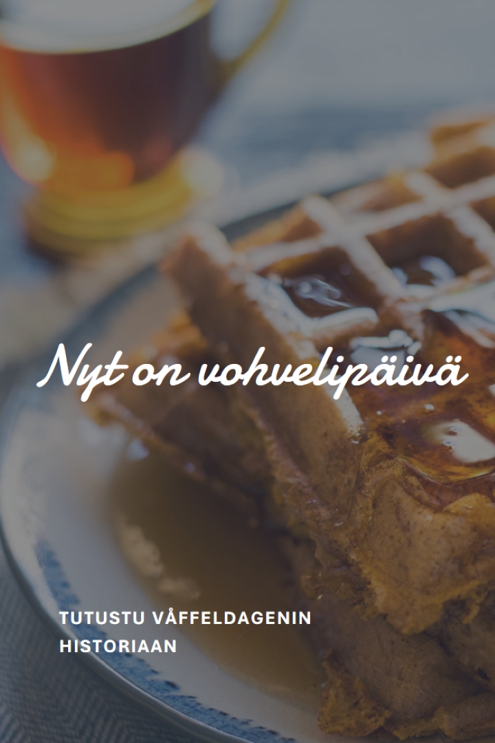 Nyt on vohvelipäivä blue modern-simple