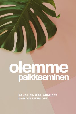 Palkkaamme kausityöntekijöitä pink modern-simple