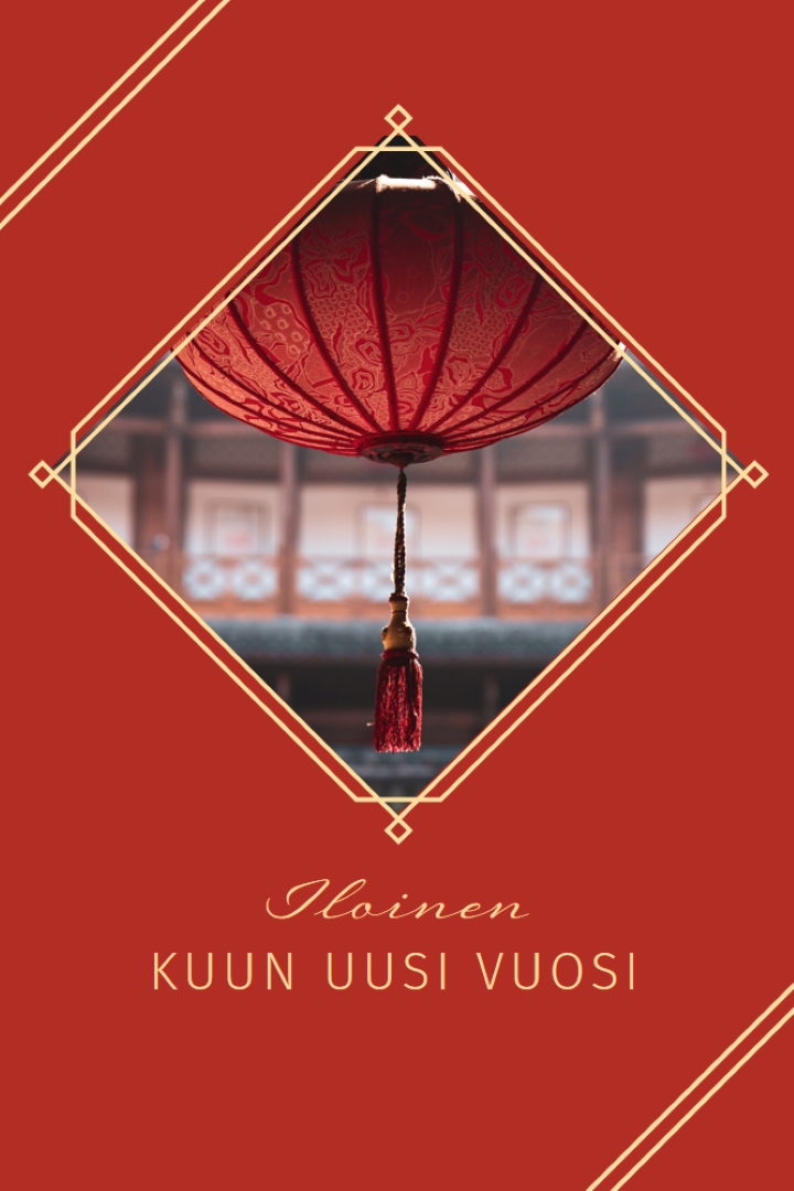 Lunarin uudenvuoden juhliminen red modern-simple