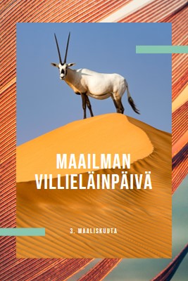 Villieläimiä juhlitaan orange modern-bold