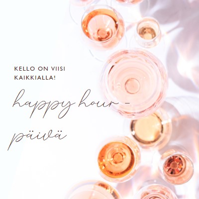 Kello viisi happy hour white modern-simple