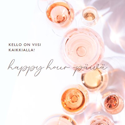 Kello viisi happy hour white modern-simple