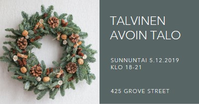 Talvinen seppele green modern-simple