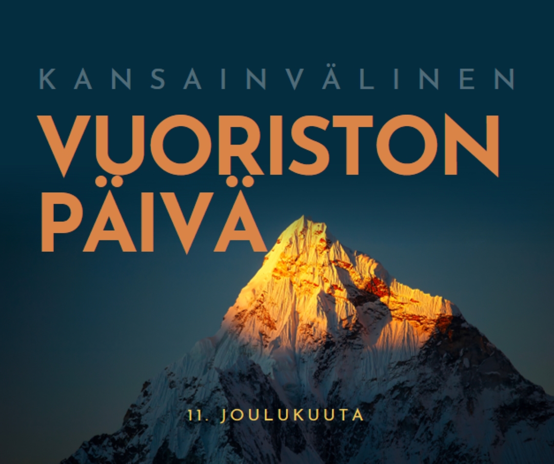 Hyvää kansainvälistä vuoristopäivää blue modern-bold