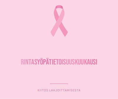 Rintasyöpätietoisuuskuukausi pink modern-simple