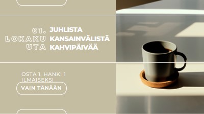 Juhlista kansainvälistä kahvipäivää brown modern-geometric-&-linear