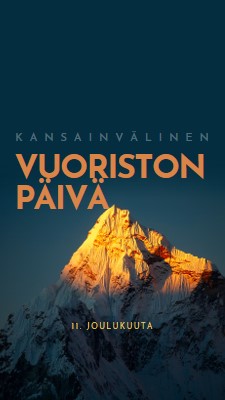 Hyvää kansainvälistä vuoristopäivää blue modern-bold