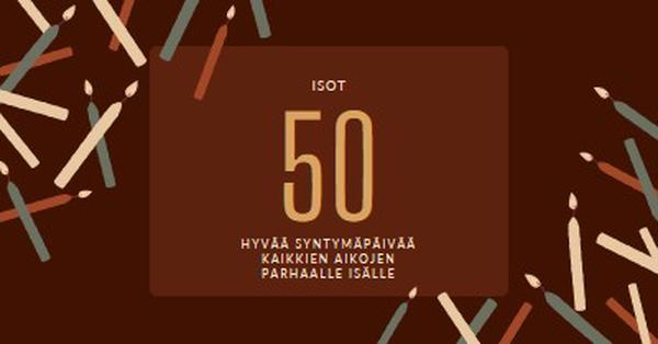 Hyvää 50-vuotispäivää brown modern-simple