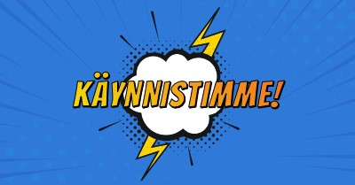 Käynnistimme! blue modern-bold