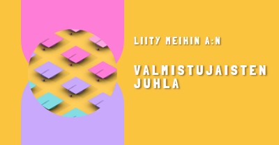 Liity valmistujaisten juhlaan yellow whimsical-color-block