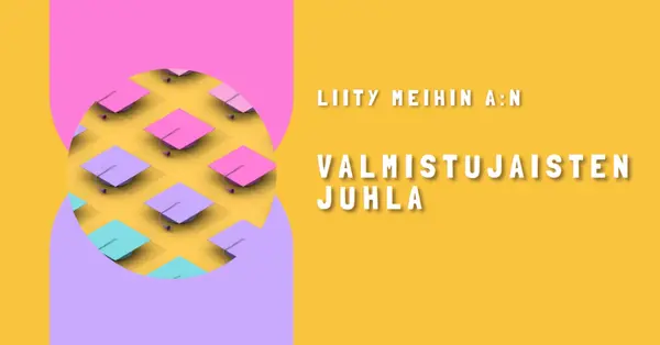 Liity valmistujaisten juhlaan yellow whimsical-color-block