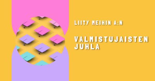 Liity valmistujaisten juhlaan yellow whimsical-color-block