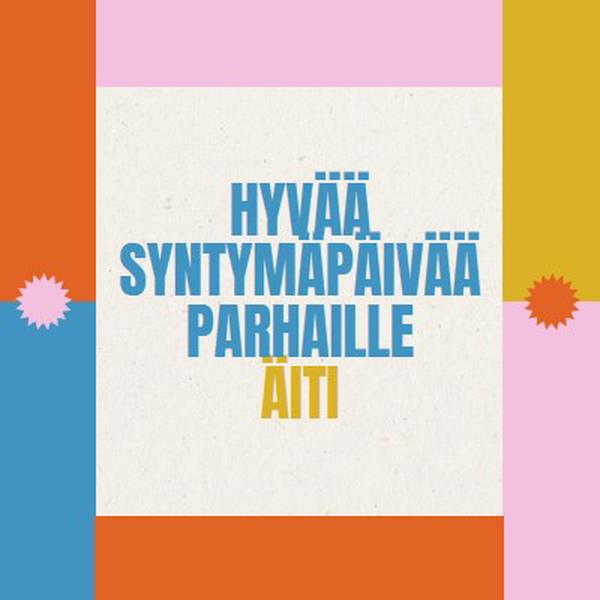 Hyvää syntymäpäivää parhaille gray retro,bold,geometric