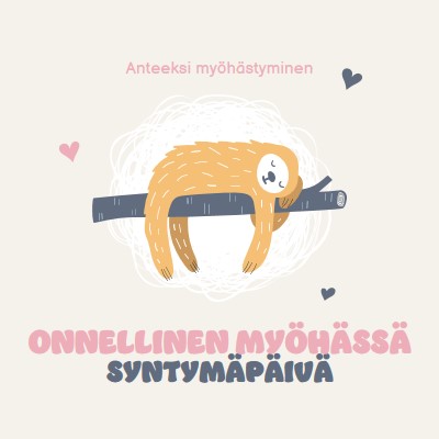 Myöhästyneet syntymäpäivätoiveet white playful,cute,illustrative,whimsical,friendly,charming,graphic