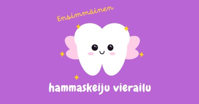 Ensimmäinen hammaskeijukäynti purple whimsical-color-block