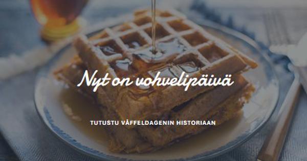 Nyt on vohvelipäivä blue modern-simple