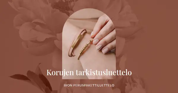 Korujen tarkistusluettelo pink organic-boho