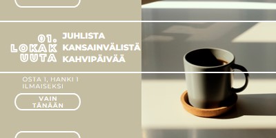 Juhlista kansainvälistä kahvipäivää brown modern-geometric-&-linear