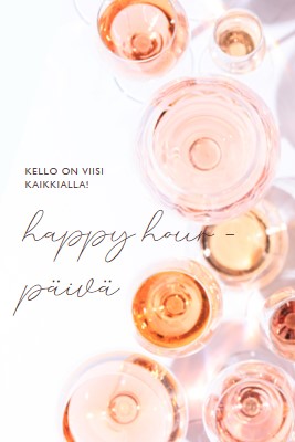 Kello viisi happy hour white modern-simple