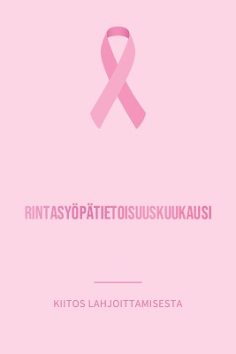 Rintasyöpätietoisuuskuukausi pink modern-simple