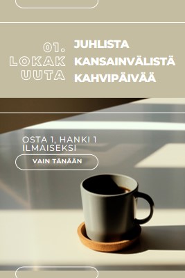 Juhlista kansainvälistä kahvipäivää brown modern-geometric-&-linear