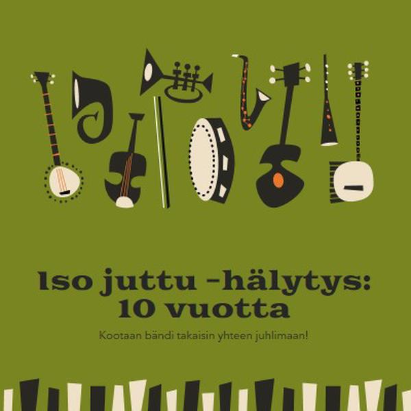 Iso juttu -hälytys green retro,graphic,music