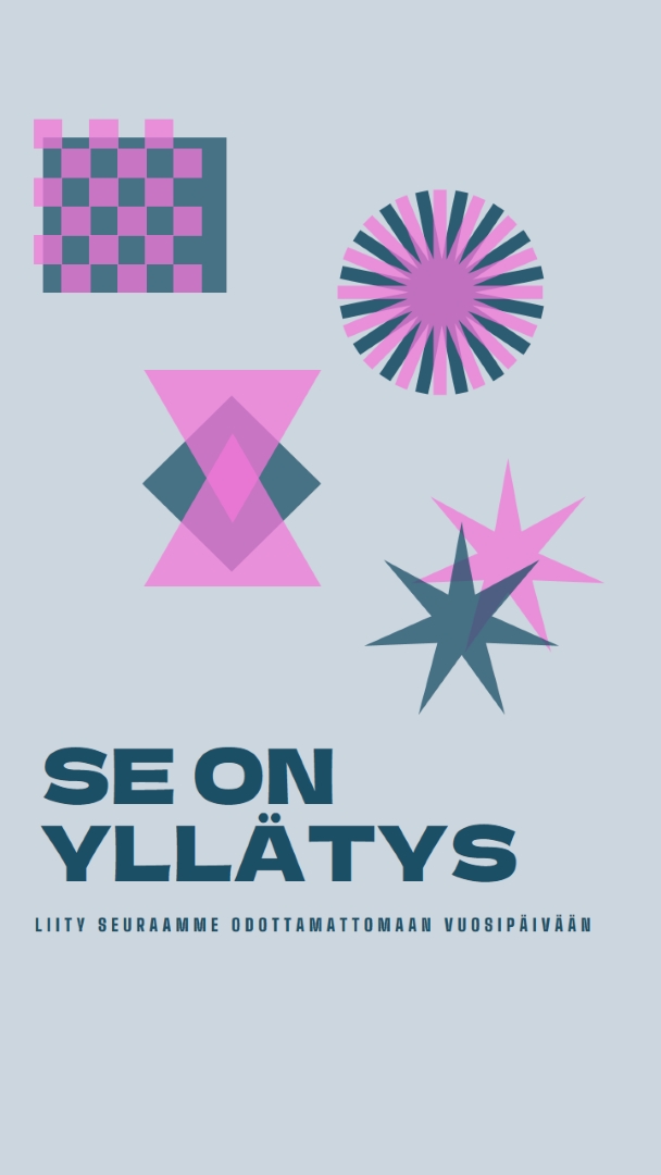 Yllätysjuhla yellow graphic,risograph,shapes