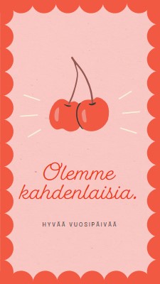 Olemme kahdenlaisia. red illustration,retro,playful