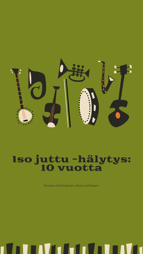 Iso juttu -hälytys green retro,graphic,music