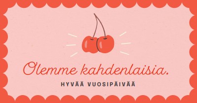 Olemme kahdenlaisia. red illustration,retro,playful