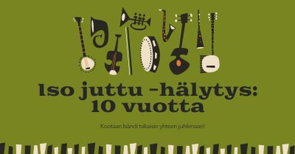 Iso juttu -hälytys green retro,graphic,music